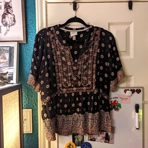 Knox Rose Black Boho Top